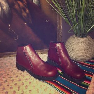 NAOT Leather Boots: Maroon